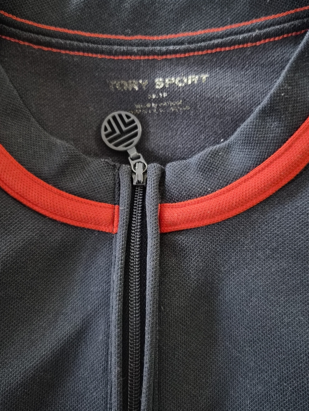 Tory Burch Sport Sleeveless Track Midi Navy & Red Tennis Quarter Zip Dress Sz XS - Picture 8 of 8